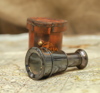 Télescope monoculaire artisanal en laiton antique, grossissement 2,5x, lentilles multicouches, étui en cuir vintage, portable, nautique