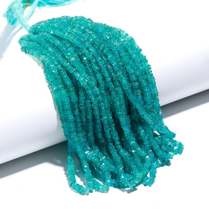 Perles de forme carrée Heishi lisse en apatite bleue naturelle 4-6mm perles d'apatite pour la fabrication de bijoux par grossiste indien 16 "acheter maintenant - Product Image 5