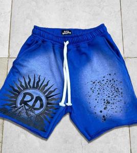 Custom <b>Men</b> Distressed Faded Sweat <b>Shorts</b> Printed Embroidery 100% Cotton French Terry Raw Edges Summer Acid Wash <b>Shorts</b> Uniesx - Product Image 6