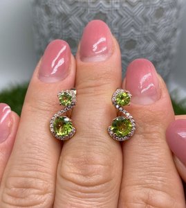 Peridot Natural Gemstone <b>Earrings</b> Sterling Silver 925 <b>Gold</b> Plated Fine Jewelry <b>Earrings</b> For Women - Product Image 6