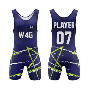 Singlet de Lucha Personalizable por Sublimación para Hombre con Tirantes Ajustables y Cierre de Tirón, Singlet con Logotipo de Equipo Personalizado - Product Image 1