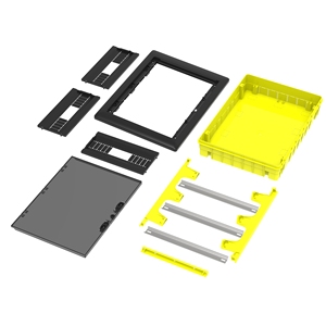 Caja de Distribución ABS con Capacidad para 45 MCB, 390x535x107 mm, IP40, Montaje Empotrado, Carcasa Amarilla, Marco Negro, POLI 019 - Product Image 5