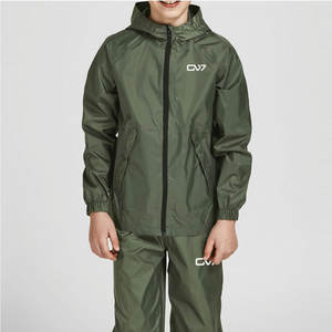 Chándal cortavientos OEM ODM, conjunto de chaqueta y pantalones estampados con logotipo personalizado, ropa deportiva ligera resistente al agua para escuelas - Product Image 3