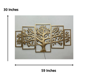 Ak – cadre d'arbre décoratif moderne en laiton doré avec éclairage en croissance, Art mural en métal pour la décoration de la maison - Product Image 3