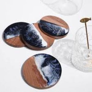 <b>Square</b> Resin Coasters With sharp <b>Edges</b> for a Contemporary Aesthetic Single Piece at Very Affordable Price - Product Image 4