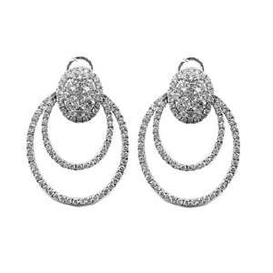 Boucles d'oreilles clous classiques en or blanc massif 18 carats avec diamants naturels, idéales pour les fiançailles et les mariages – Livraison directe - Product Image 1
