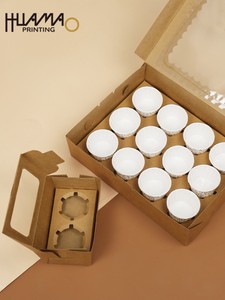 Boîtes à cupcakes en papier kraft personnalisées en gros avec fenêtre, tailles variées (1/2/4/6/8/12 trous), emballage de desserts recyclable pour boulangerie - Product Image 4
