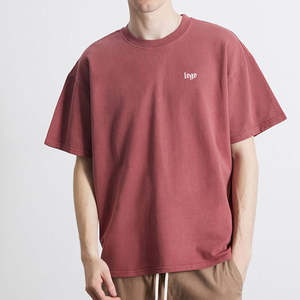 เสื้อยืดลายล้างกรดขนาดใหญ่แบบถักลายโลโก้ที่กำหนดเองเสื้อยืดเปล่าลายกราฟิก boxy ไหล่220กรัม - Product Image 1