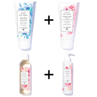 Lilaroze Paris Set Perawatan Kulit Organik Mewah dengan Pelembap Wajah Shea Butter Ekstrak Mawar & Bunga Alpen Air Micellar