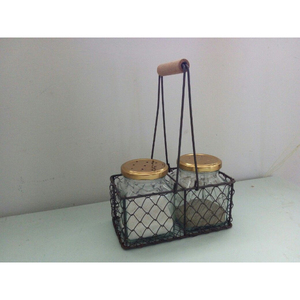 Soporte de Metal para Salero y Pimentero, Acabado Plateado, Ecológico, Organizador de Mesa de Cocina - Product Image 4