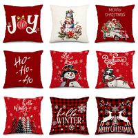 Joyeux noël oreiller rouge joie taie d'oreiller couverture intérieur coussins housse de coussin pour la décoration intérieure
