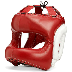 Casco de seguridad profesional para protectores de cabeza de boxeo Protección de cabeza Casco de boxeo de seguridad Casco de cabeza de cuero genuino para boxeo - Product Image 1
