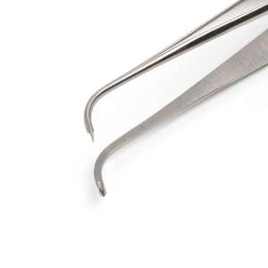 Pince à tissu à iris en acier inoxydable de qualité supérieure Micro Vision 11.5cm / 4.5 "pince à pouce chirurgicale coudée 1x2 dents pour une prise précise - Product Image 6