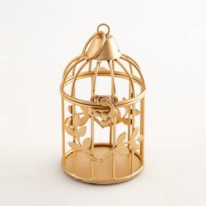 กรงโลหะสีทองสำหรับตกแต่งในร่มกลางแจ้งบ้านสวนตกแต่งงานแต่งงานที่แขวนกรงนกโคมไฟลวดเชิงเทียน - Product Image 6