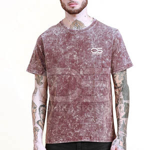 Moda Fit 100% algodón hombres ácido lavado Camiseta cómoda calle Top duradero hombres ácido lavado camiseta - Product Image 1