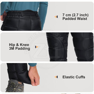 New Style Outdoor Use Men Lightweight Casual Dark Straight Eco-Friendly Puffer <b>Pants</b> Winter Sports Wear Breathable Solid Color - Product Image 5