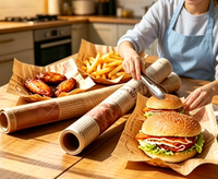 Papier de cuisson absorbant antiadhésif pour l'emballage des hamburgers, des sandwichs et des plats rapides, feuilles d'emballage de qualité alimentaire