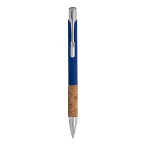 Penna Promozionale Personalizzata in Alluminio con Tappo in Sughero - Product Image 1