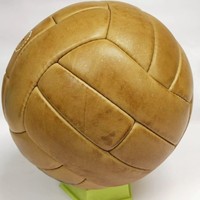 Ballon de football vintage en cuir véritable, personnalisable avec logo imprimé, produit tendance, MOQ 5 pièces, pour les gagnants internationaux