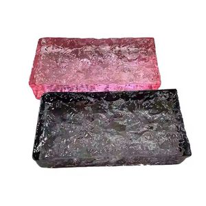 Custom Color Solid Textured Art <b>Decorative</b> Glass Display <b>Wall</b> Art Counter Stained Crystal Glass <b>Brick</b> Tray Handmade - Product Image 1