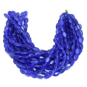 Cadena de Piedras Preciosas de Ónix Azul Natural en Forma Ovalada con 23 Cuentas de 13x18mm, Marca Chakralume, para la Fabricación de Joyas, Venta al Por Mayor de Moda - Product Image 1
