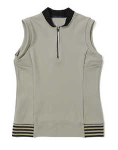 <b>Tight</b> Quick Drying Breathable Sleeveless Fitness Vest Top for Running and Golf Knit Half Zipper Sport Outer Wear - Product Image 6