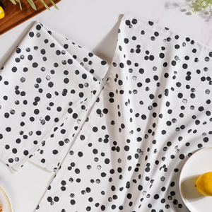 Noir à pois 100% coton biologique Gots certificat serviette de cuisine texture lisse tissu léger super doux et ultra-lisse - Product Image 1