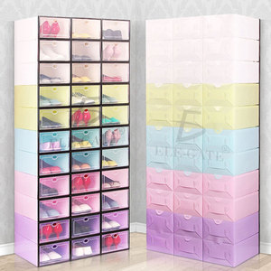 Scatola porta scarpe pieghevole da 6 pezzi, organizer impilabile per armadio o bagno, modello S - Product Image 1