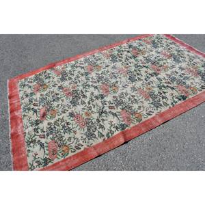 Tapis Turc Vintage Rouge Blanc Patchwork Laine Tapis 5.3x8.8ft 9x12 Rectangle Rayé Design Latex pour Salon Couloir Adolescents - Product Image 4