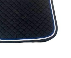 High Quality Lightweight Cotton Polyester Saddle Pad Black with Blue Border Equestrian Sports Soft <b>Foam</b> <b>Padding</b> for High Comfort - Product Image 3