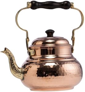 Engraved decorative brass metal <b>tea</b> pot handcrafted by skilled artisans ideal for cultural <b>tea</b> presentation and festive use - Product Image 3