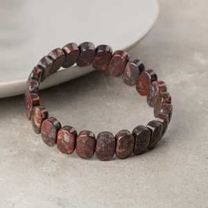 Bracelet en pierre naturelle de jaspe dragon à coupe large - Product Image 2