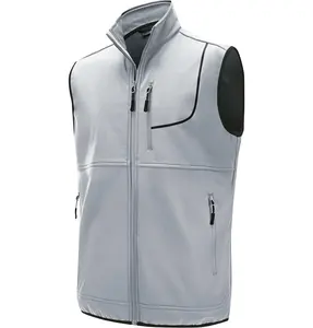 Man stylish breathable all-season softshell vest made of 3 layers soft shell fabric for outdoor life