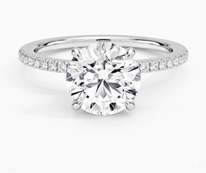 Anillo de Compromiso con Diamante de Corte Brillante Redondo, Clásico para Mujer, Diamantes Cultivados en Laboratorio - Product Image 1
