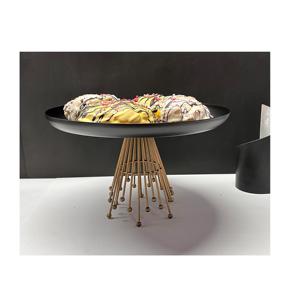 Top de color blanco de un solo nivel de metal de lujo con soporte de pastel base de color dorado para decoración de fiesta soporte de uso de decoración del hogar - Product Image 5