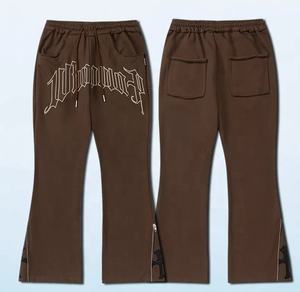 กางเกงวิ่งของผู้ชายผ้าคอตตอนปักลายตัวอักษรวินเทจโฟมพิมพ์3D คุณภาพสูงสำหรับพิมพ์พัฟ - Product Image 4