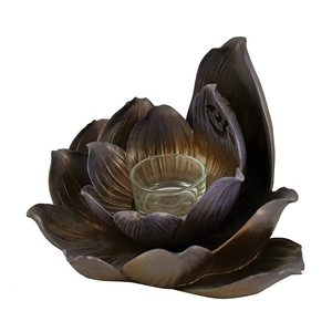 Bougeoir élégant à fleurs en laiton de grande taille fait à la main Style Ins décoration de la maison de Noël bougeoir fabriqué en métal - Product Image 5