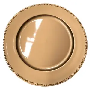 Assiette de service haut de gamme, très demandée, de qualité supérieure, fabriquée à la main, pour l'utilisation du Ramadan, dorée avec une forme décorative fantaisie - Product Image 1