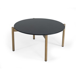 Mesa redonda Premium negra y dorada que combina la funcionalidad de elegancia de lujo y el estilo contemporáneo del hogar - Product Image 3