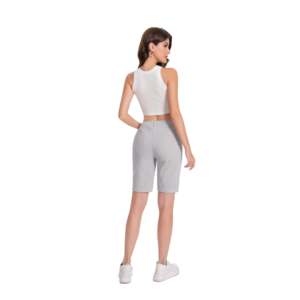 Pantaloncini a vita alta a righe da donna con tasche-Jenna Rose - Product Image 3