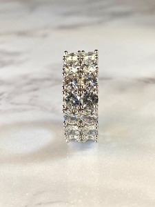 Top Trending GRA Certified Round Moissanite Diamond 925 Sterling Silver Iced Out Tennis Band Ring para mujeres a precio al por mayor - Product Image 4