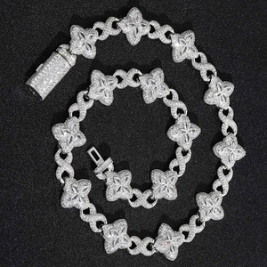 Chaîne à maillons cubains en argent 10K/14K/18K clouté de diamants moissanite Clarity VVS à vendre fournisseur de l'Inde - Product Image 2