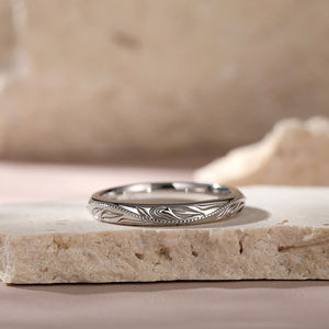 Jeulia Always & Forever Bague pour homme en argent sterling avec feuille sculptée unique - Product Image 3