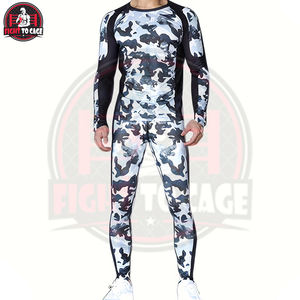 Wholesale Rate New Trendy <b>Men's</b> Quick Dry Full Sleeve <b>Stretchy</b> Fitness Top Bottom Lightweight 2-Piece Printed Rash Guard - Product Image 3
