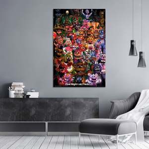 Affiche sur toile Five Nights at Freddy's Ultimate Group avec cadre noir - Product Image 2