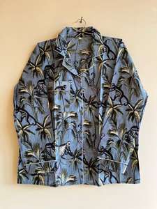 ชุดนอนผ้าฝ้ายพิมพ์ลายลิงแสนเซ็กซี่สำหรับผู้หญิงชุดนอนยาวคอวีผ้านุ่มระบายอากาศได้ดีใส่ลำลองไซส์ใหญ่พิเศษ - Product Image 4