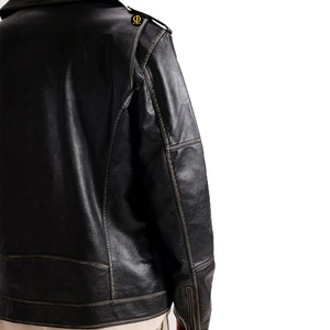 Chaqueta de cuero para hombre, estilo motociclista, con botones cubiertos, corte ajustado, transpirable, de secado rápido, resistente al viento, para otoño, OEM, ODM, personalizable en la parte delantera - Product Image 5