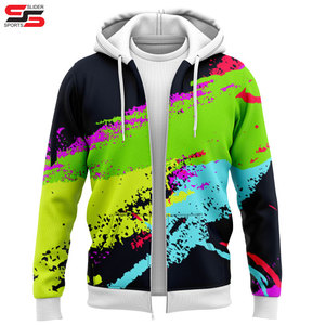 Sweat à capuche à impression numérique pour hommes personnalisable haute qualité 350GSm coton polyester survêtements hiver Streetwear fermeture éclair - Product Image 5