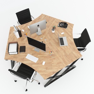 Mesa de Centro Contemporánea para 3 Personas con Patas de Acero, 240x208, Requiere Ensamblaje, para Oficina/Dormitorio, HBXC025 - Product Image 2