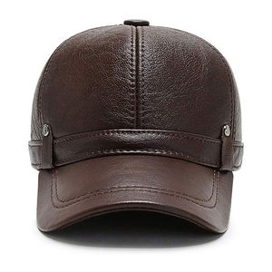 Fabricante profesional Gorra de cuero de vaca genuino de la mejor calidad/Gorra de cuero ligera de diseño OEM personalizado - Product Image 2